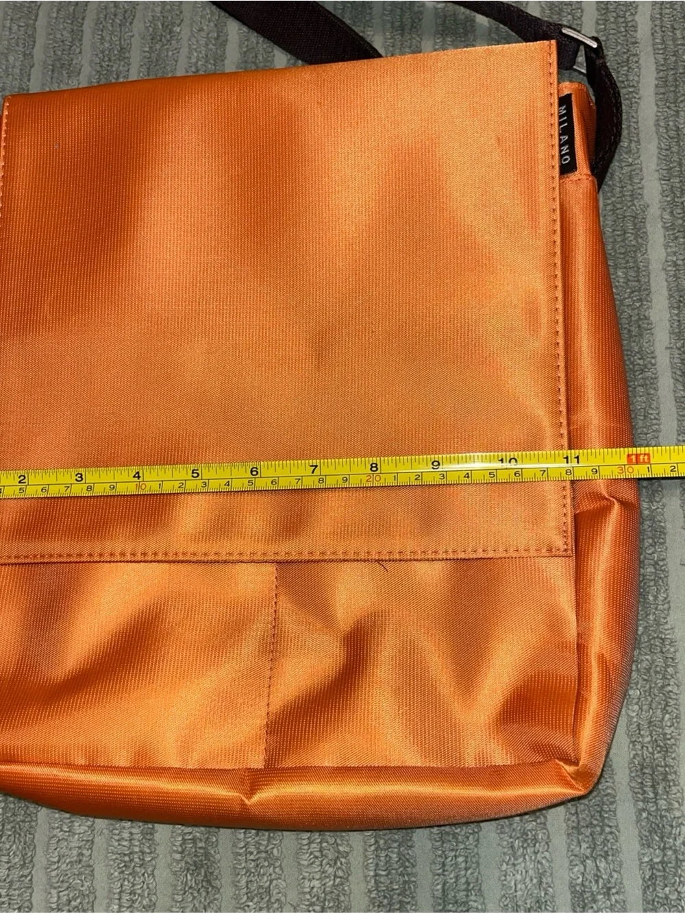 Milano Orange Messenger Crossbody Bag with Dark brown Strap